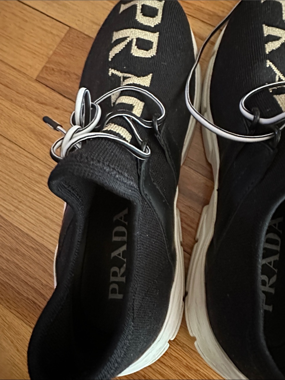 Prada nylon black and gold women’s gym shoe - Picture 3 of 3